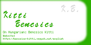 kitti bencsics business card